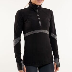 Lululemon Athletica Black and Gray Quarter Zip-Up, size 4 women’s